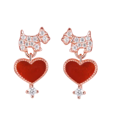 Agatha瑷嘉莎耳钉女小红爱心925银气质简约耳环女新款潮232087C-322-TU