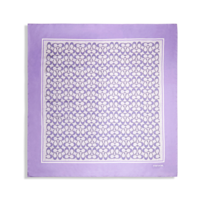 【微瑕特卖】COACH 蔻驰经典标志复古印花真丝方巾（破损，无保卡， 无说明书，随机发货）