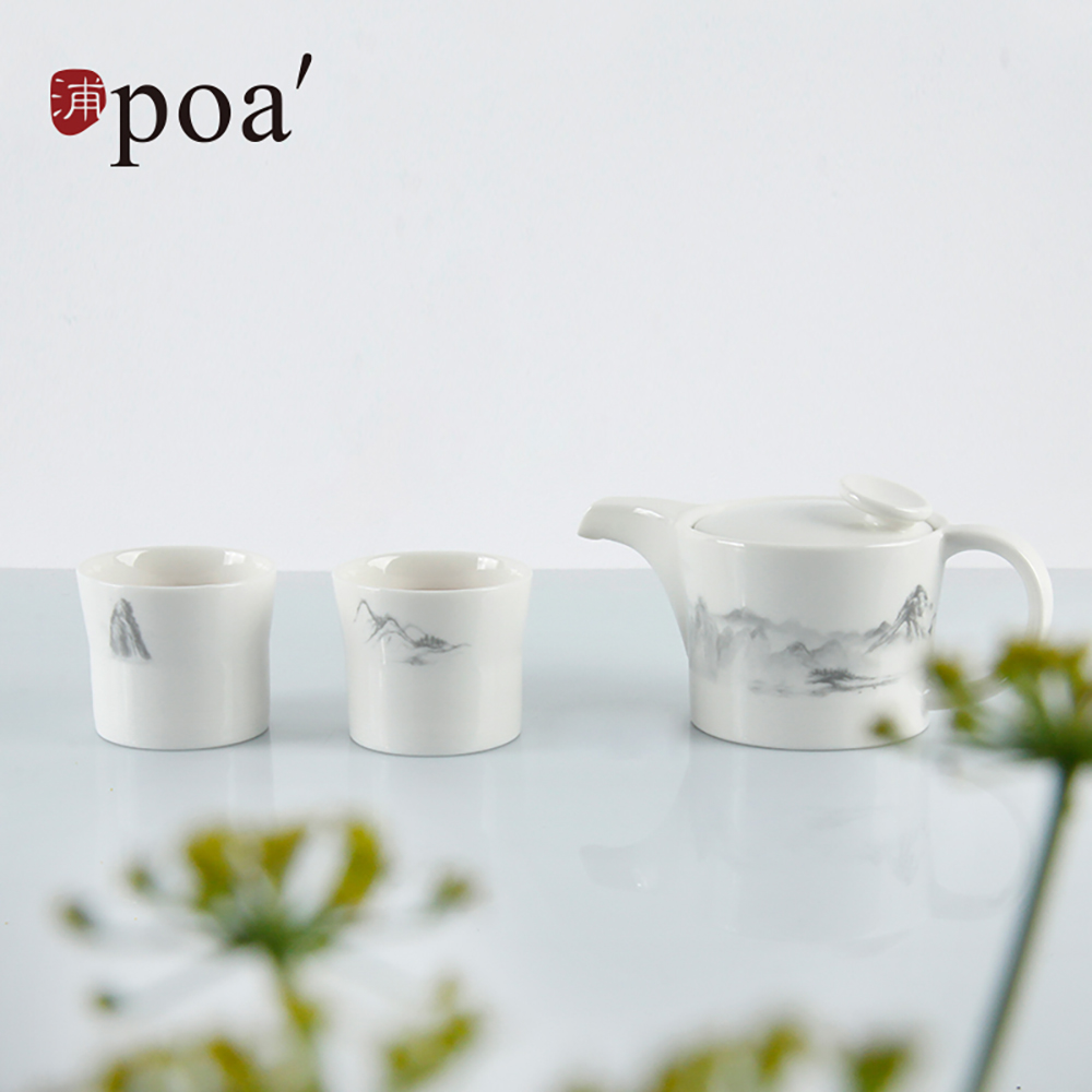 浦 暮山饮水茶具套组 白色