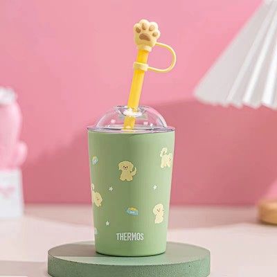THERMOS膳魔师 不锈钢随行吸管杯[绿色]
