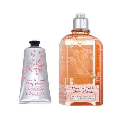 【明星套组】欧舒丹甜蜜樱花护手霜75ml+甜蜜樱花香氛沐浴啫喱 250ml [75ml+250ml]