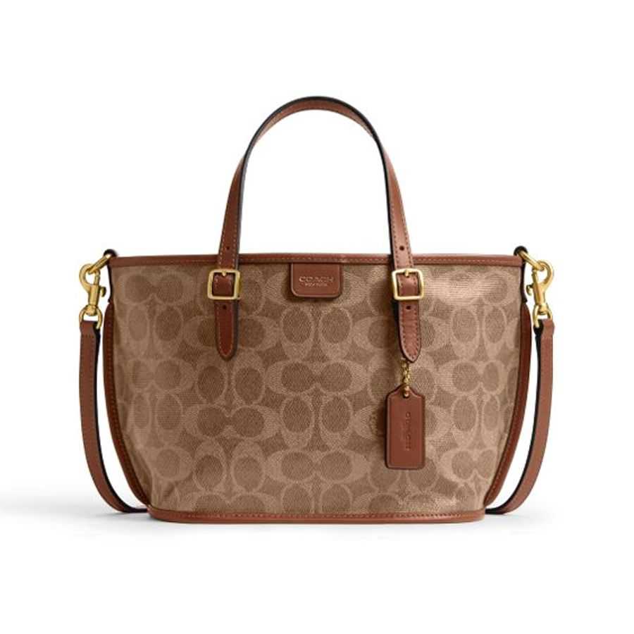 COACH 蔻驰TAXI TOTE21号女士托特包手提包单肩包棕色[棕黄色 貂棕色]