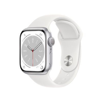 Apple Watch Series 8 (GPS款) [45毫米银色铝金属表壳 白色运动型表带]