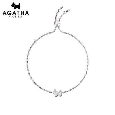 Agatha瑷嘉莎925银闪石小狗手链饰品简约百搭气质闺蜜礼物手链女242019C-136-TU