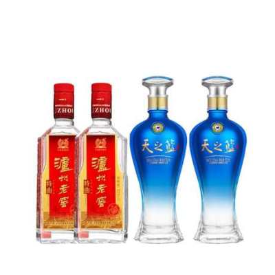 【组合商品】52度泸州老窖特曲 500ml*2+52度洋河蓝色经典 天之蓝 500ml*2