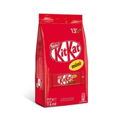 【特卖商品】Kitkat 奇巧脆心牛奶巧克力味威化饼（迷你包）（产品限用日期小于90天） 217g