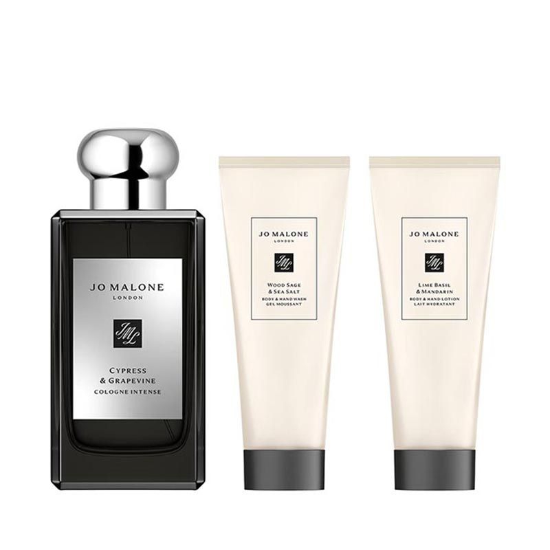 【特卖商品】Jo Malone London 祖·玛珑绅士香水三件套（产品限用日期最早为2025年04月01日） 鼠尾草与海盐沐浴露75ml、青柠罗勒与柑橘润肤乳液75ml、柏木与葡萄藤馥郁香氛100ml