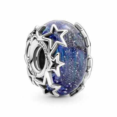 Pandora 潘多拉幽蓝星河穆拉诺玻璃串饰