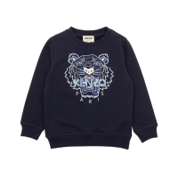 Kenzo Kids男童海军蓝老虎刺绣卫衣