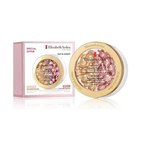 【特卖商品】Elizabeth Arden 伊丽莎白雅顿时空焕活胶囊夜间多效胶囊精华液套装（产品限用日期最早为2025年04月01日） 14ml*2