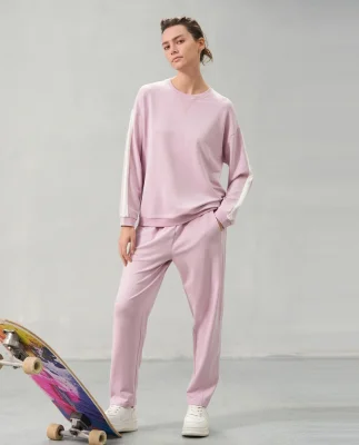 爱慕24SS零碳生活圆领长袖长裤套装AM469611[165 灰色]