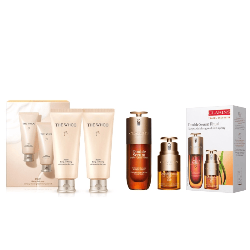 【618提前购】娇韵诗双萃焕活组+后拱辰享洁面膏套装 50ml+20ml+180ml*2
