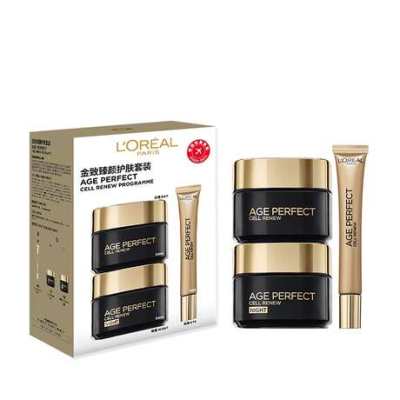 【特卖商品】L’Oréal 欧莱雅金致臻颜护肤套装 日霜50ml 晚霜50ml 眼霜15ml（产品限用日期最早为2025年04月01日） 50ml*2+15ml