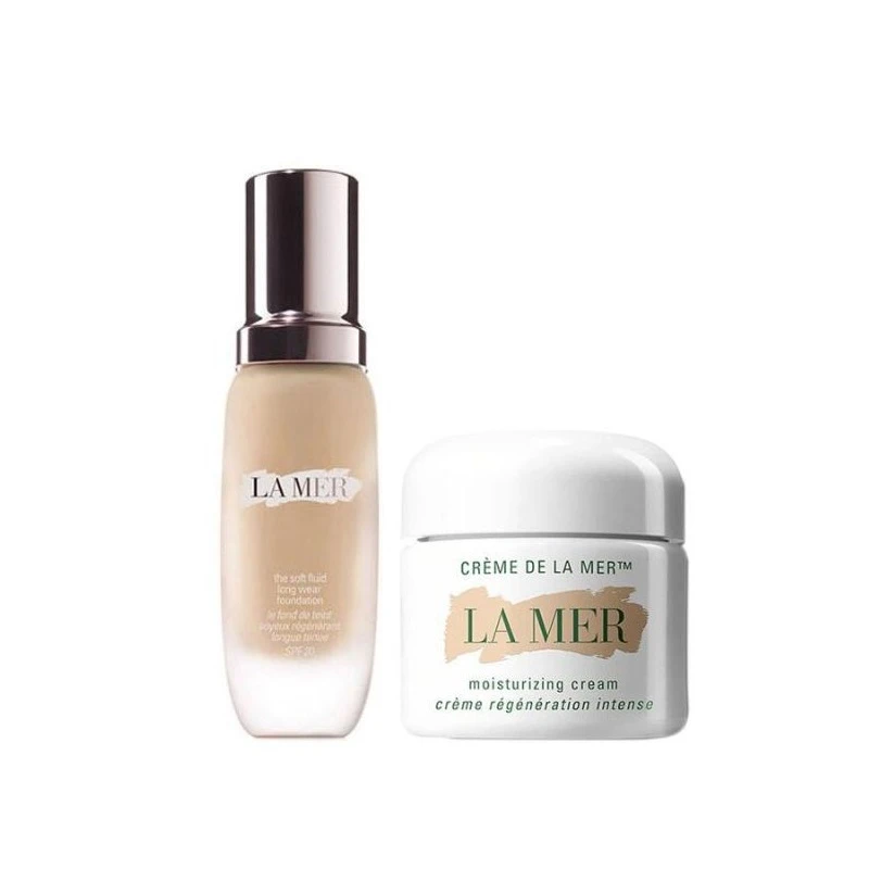 LA MER海蓝之谜精华面霜+鎏光焕变粉底液01象牙白 SPF20(60ml+30ml)
