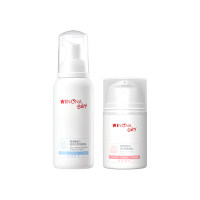 薇诺娜宝贝 【面部护理套组】 倍润云柔洁面泡沫-100ml+倍护高保湿霜-50g