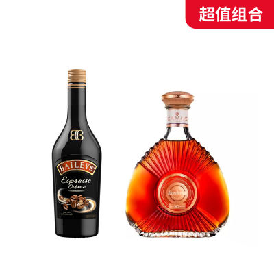 【超值组合】卡慕布特妮XO家族珍藏干邑40%VOL 700ml*1+百利EspressoCreme甜酒17%VOL 1L（最佳试饮期到23年8月）*1