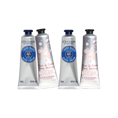 欧舒丹 精选护手霜四件装（兔年限定版） 乳木果30ml*2+樱花30ml*2