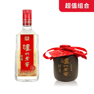 【超值组合】52度泸州老窖特曲 500ml（赠52度紫砂大曲酒板100ml）(版本随机发货）