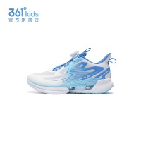 361儿童飞闪跑鞋青少年透气网面运动鞋[361度白/大地蓝色/天青蓝色 + 36]