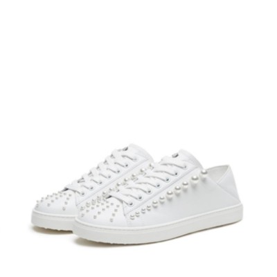 【微瑕特卖】STUART WEITZMAN 斯图尔特韦茨曼女士休闲鞋GOLDC-WHI-ACT-36W（掉漆，珍珠多处划痕， 外包装污渍，无保卡，随机发货）