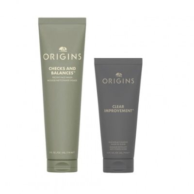 【组合商品】Origins悦木之源洁面套组 祛痘泥膜75ml + 均衡泡沫新洁面慕斯 150ml