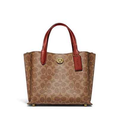 Coach 蔻驰经典标志帆布WILLOW 24号托特包