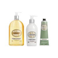 欧舒丹 甜扁桃组合商品伴手礼 甜扁桃护手霜150ml+甜扁桃沐浴油500ml+甜扁桃美肤露240ml