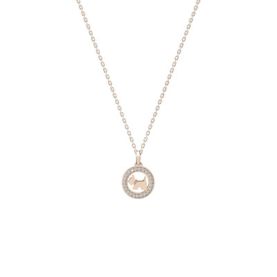 瑷嘉莎 圆形字母小狗项链