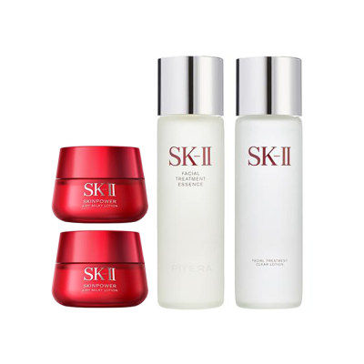 SK-II 经典搭档清莹露230ml*1+护肤精华露230ml*1+大红瓶轻盈型80g*2
