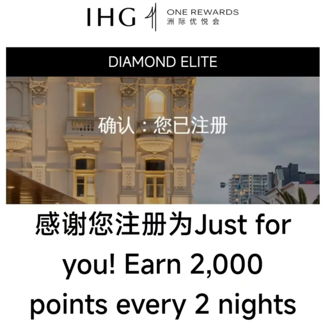 IHG 2晚2000分定向